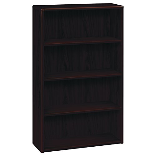 HON 10700 Series Wood Bookcase Four Shelf 36w x 13 1/8d x 57 1/8h Mahogany