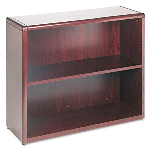 HON 10700 Series Bookcase, 2 Shelves, 36 W by 13-1/8 D by 29-5/8 H, Mahogany