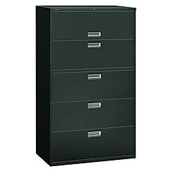 HON 600 Series 42-Inch by 19-1/4-Inch 5-Drawer Lateral File, Charcoal