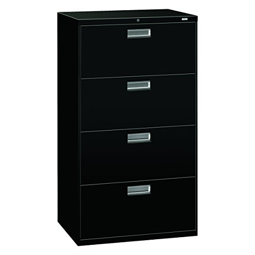 HON 674LP 600 Series 30-Inch by 19-1/4-Inch 4-Drawer Lateral File, Black