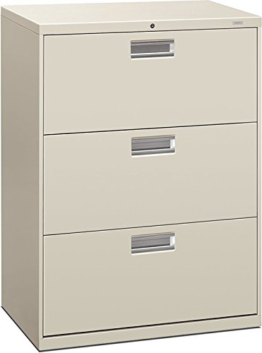 HON 673LQ 600 Series 30-Inch by 19-1/4-Inch 3-Drawer Lateral File, Light Gray