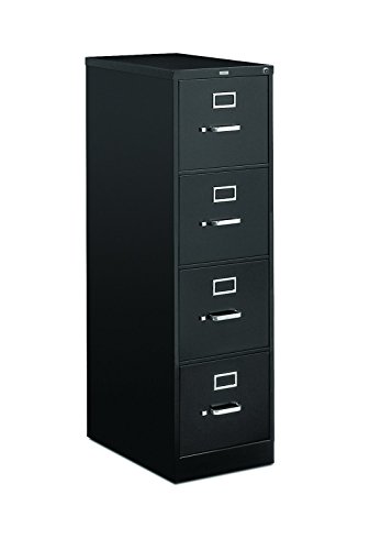 HON 4-Drawer Letter File – Full-Suspension Filing Cabinet with Lock, 52 by 25-Inch Black (H514)