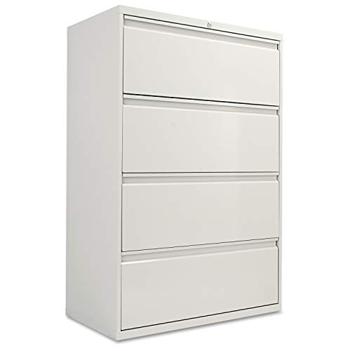 Alera ALELF3654LG Four-Drawer Lateral File Cabinet, 36w x 19-1/4d x 53-1/4h, Light Gray