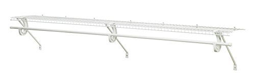 ClosetMaid 5632 Super Slide Ventilated Shelf Kit With Closet Rod, 6′ by 12″, White