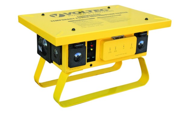 Voltec 09-00376 T-Slot Temporary Power Box with 3 GFCI, 50 Amp, Yellow
