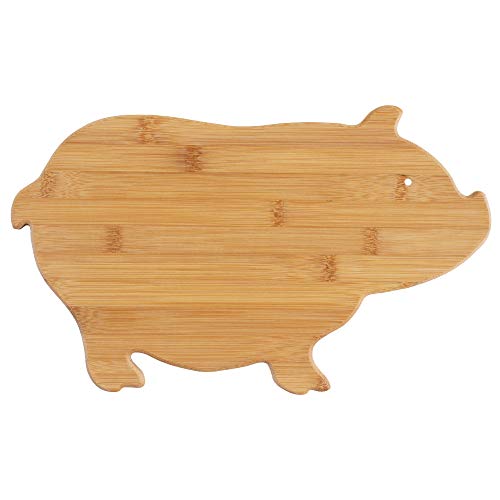 Totally Bamboo Pig Shaped Bamboo Serving and Cutting Board, 15-5/8″ x 9-1/2″