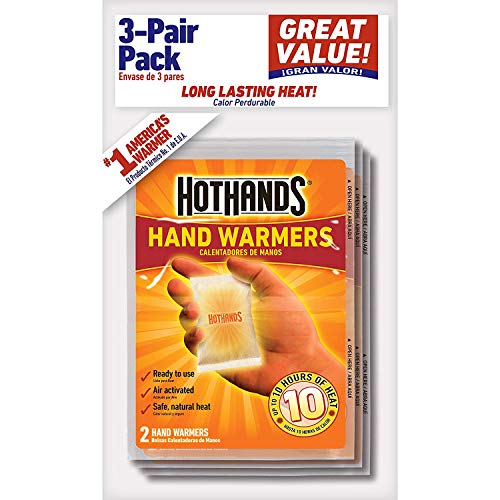 HotHands Air Activated Hand Warmers, Up to 10 Hours of Heat, 3 Pairs each (Value Pack of 2)