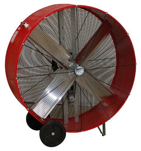 MaxxAir BF36BD RED High Velocity Belt Drive Drum Fan, 36-Inches, Red