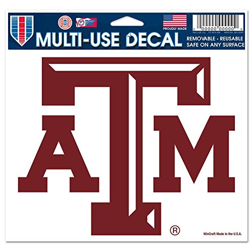 WinCraft NCAA Texas A&M University 21792091 Multi-Use Colored Decal, 5″ x 6″
