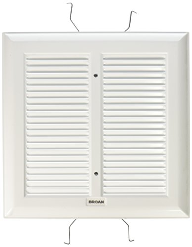 Broan S97011308 Spring Mounted Bathroom Fan Cover/Grille Assembly, White