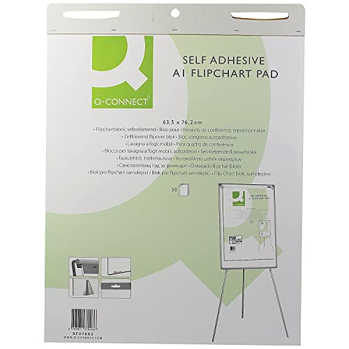 Q-Connect KF37003 Self-Adhesive A1 Flipchart Pad (30 Sheets)