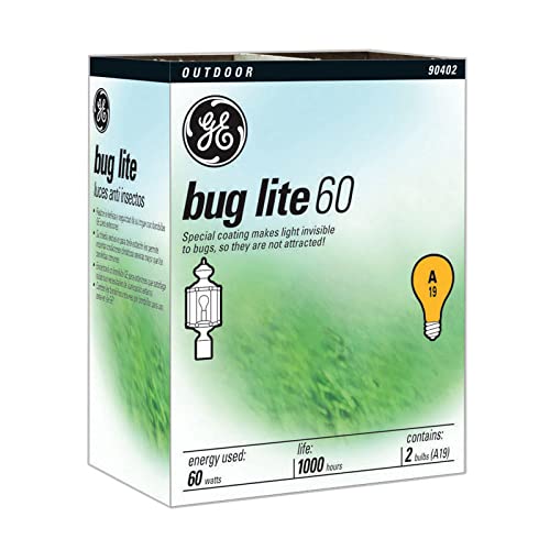 GE Lighting 97495 60 Watt Yellow Bug Light Bulbs 2 Count