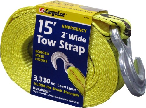 2″ x 15′ x 10,000 lbs – Tow Strap, Hooks