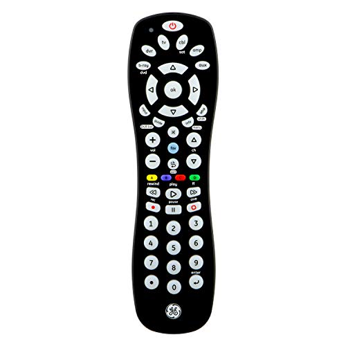 GE Universal Remote Control for Samsung, Vizio, Lg, Sony, Sharp, Roku, Apple TV, TCL, Panasonic, Smart TVs, Streaming Players, Blu-Ray, DVD, 6-Device, Black, 34459