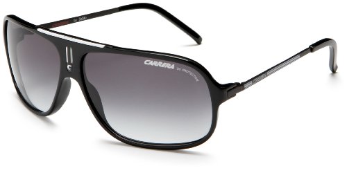 Carrera Cool/S Pilot Sunglasses, Black and White Frame/Grey Gradient Lens, 68 mm