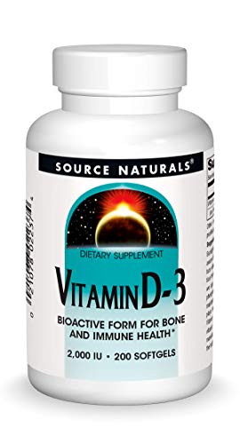 Source Naturals Vitamin D-3 2000 iu Supports Bone & Immune Health – 200 Softgels
