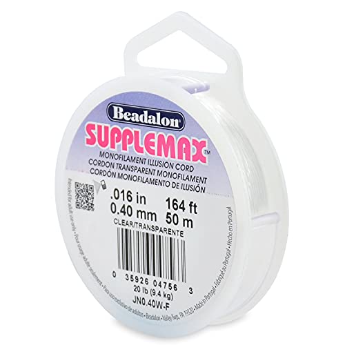 SuppleMax Illusion Beading Cord, 0.40 mm / .016 in, Clear Monofilament, 50 m / 164 ft | The Storepaperoomates Retail Market - Fast Affordable Shopping
