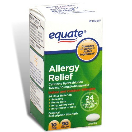Equate – Allergy Cetirizine 10 Mg Tablets (compare To Zyrtec), 90-Count