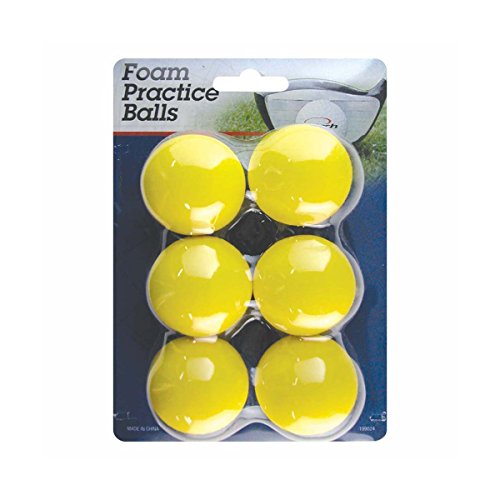 Intech Foam Golf Balls, 6 Count, Yellow Lightweight Restricted Flight High-Density Foam Practice Golf Ball for Indoors / Outdoors