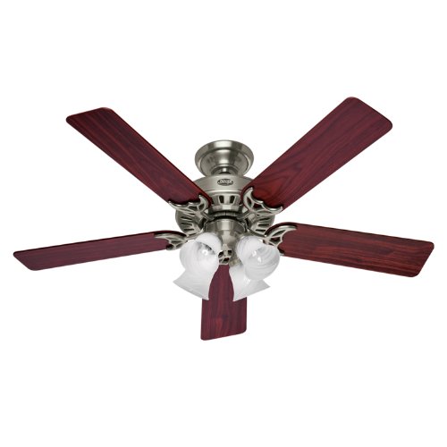 Hunter 20183 52 Inch Studio Series Ceiling Fan Brushed Nickel with Cherry/Maple Blades