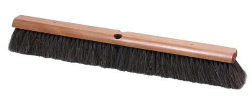 Wide Block Horsehair Broom, Concrete, 24 inch, Natural Horsehair, Wide Wood Block, Brush, Made in the USA, 6442