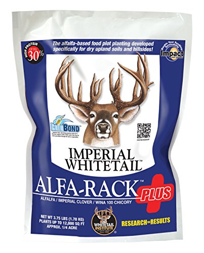 Whitetail Institute Alfa-Rack Plus Deer Food Plot Seed, Perennial Blend of Deep-Root Forages That Thrive on Hilltops and Hillsides, Highly Nutritious and Attractive to Deer, 16.5 lbs (1.25 Acres)