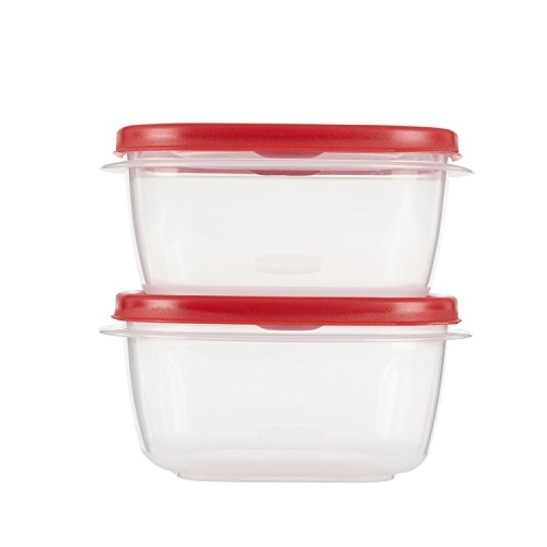 Rubbermaid Easy Find Lids Food Storage and Organization Containers, Set of 2 (4 Pieces Total), Racer Red