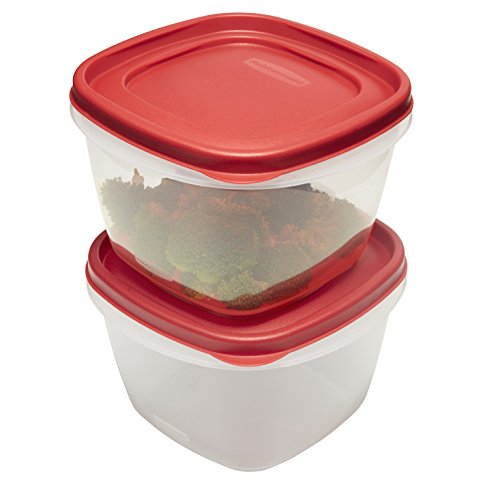 Rubbermaid Easy Find Lids Food Storage Containers, 7 Cup, Racer Red, 4-Piece Set