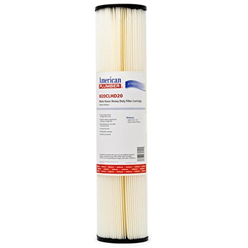 American Plumber W20CLHD20 155305-51 20 Micron Pleated Cellulose Resin Filter-20 Long, Single Unit, White