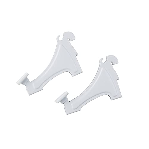 ClosetMaid ShelfTrack 2-Pack Shoe Shelf Brackets for Wire Shelving, Compatible with 12 in. Shelves, Add On Angle Shoe Storage, White Finish, 3 in.