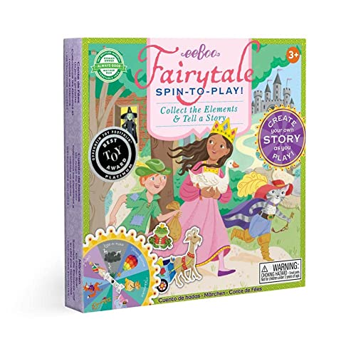 eeBoo: Fairytale Spinner, Collect the Elements & Tell a Story, Create Your Own Story as you Play, For 2 to 4 Players, For Ages 5 and up