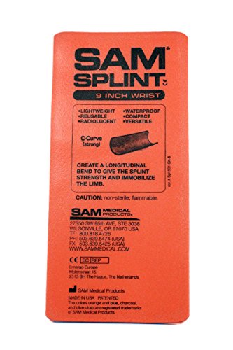SAM Splint, 9″ x 4.25″ Flat, Orange and Blue, Immobilization Device Ideal for Arm Wrist and Hand