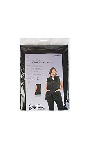Betty Dain A Size Above Plus Size Vented Mesh Back Salon Stylist Vest, Cut for Curves, Stretch Mesh Back, Lower Pockets with Zippered Bottoms, Lightweight, Water Resistant Nylon/Poly, Black, 2X | The Storepaperoomates Retail Market - Fast Affordable Shopping
