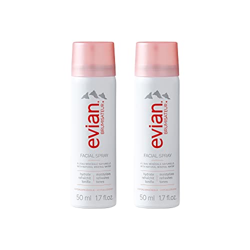 Evian Facial Spray Travel Duo 1.7 Fl Oz (Pack of 2)