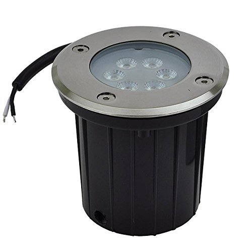 LEDwholesalers Low Voltage In-Ground LED Well Light with Brushed Stainless Steel Trim 3-Watt, 3731