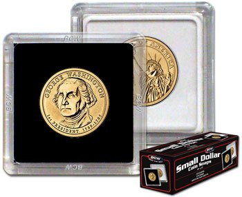 BCW 2×2 Coin Snap Holder Sacagawea/SBA/Presidential Dollars (26.5Mm), Clear