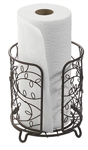 iDesign Steel Free-Standing Paper Towel Holder, The Twigz Collection – 7.5″ x 7.5″ x 8″, Bronze