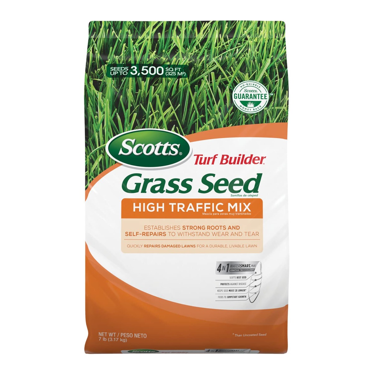 Scotts Turf Builder Grass Seed High Traffic Mix to Withstand Wear and Tear to Quickly Repair Damaged Lawns, 7 lbs. | The Storepaperoomates Retail Market - Fast Affordable Shopping