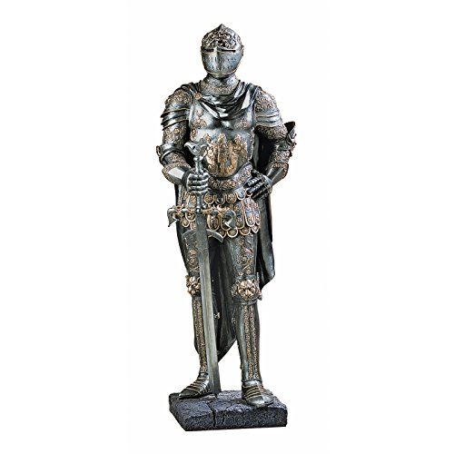 Design Toscano The King’s Guard Medieval Decor Half Scale Knight Armor Gothic Statue, Pewter