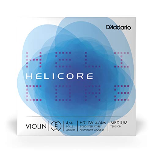 D’Addario Helicore 4/4 Size Violin String – Aluminum Wound E String – H311W 4/4M – E String Only – Medium Tension