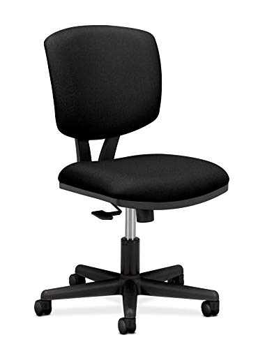 HON H5703.GA10.T Volt Task Chair – Armless Office Chair for Computer Desk, Black Fabric (H5703 )