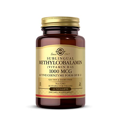 Solgar Methylcobalamin 1000 mcg, 60 Nuggets – Supports Energy Metabolism – Body-Ready, Active Form of Vitamin B12 – Vitamin B – Non GMO, Vegan, Gluten & Dairy Free, Kosher – 60 Servings
