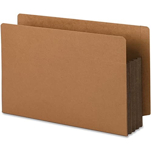 Smead End Tab File Pocket, Reinforced Straight-Cut Tab, 3-1/2″ Expansion, Extra Wide Legal Size, Redrope with Dark Brown Gusset, 10 per Box (74681)