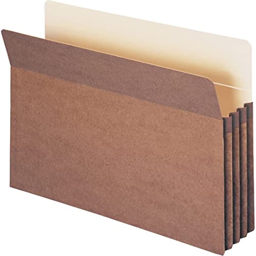 Smead File Pocket, Straight-Cut Tab, 3-1/2″ Expansion, Legal Size, Redrope, 25 per Box (74224)