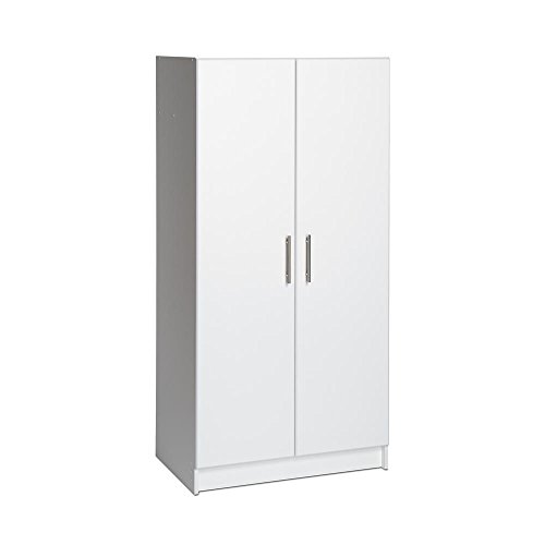 Prepac Elite 2 Door Wardrobe Cabinet, 32″ W x 65″ H x 20″ D, White