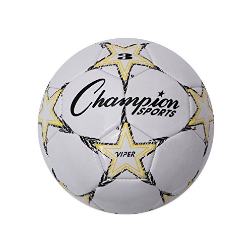 Champion Sports Viper Soccer Ball, Size 3 Yellow/Black/White