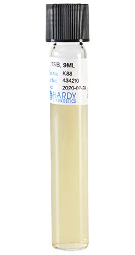 Tryptic Soy Broth (TSB), a General Growth Medium, 9 Milliliter Fill, 16x100mm Tube, Order by The Package of 20, by Hardy Diagnostics
