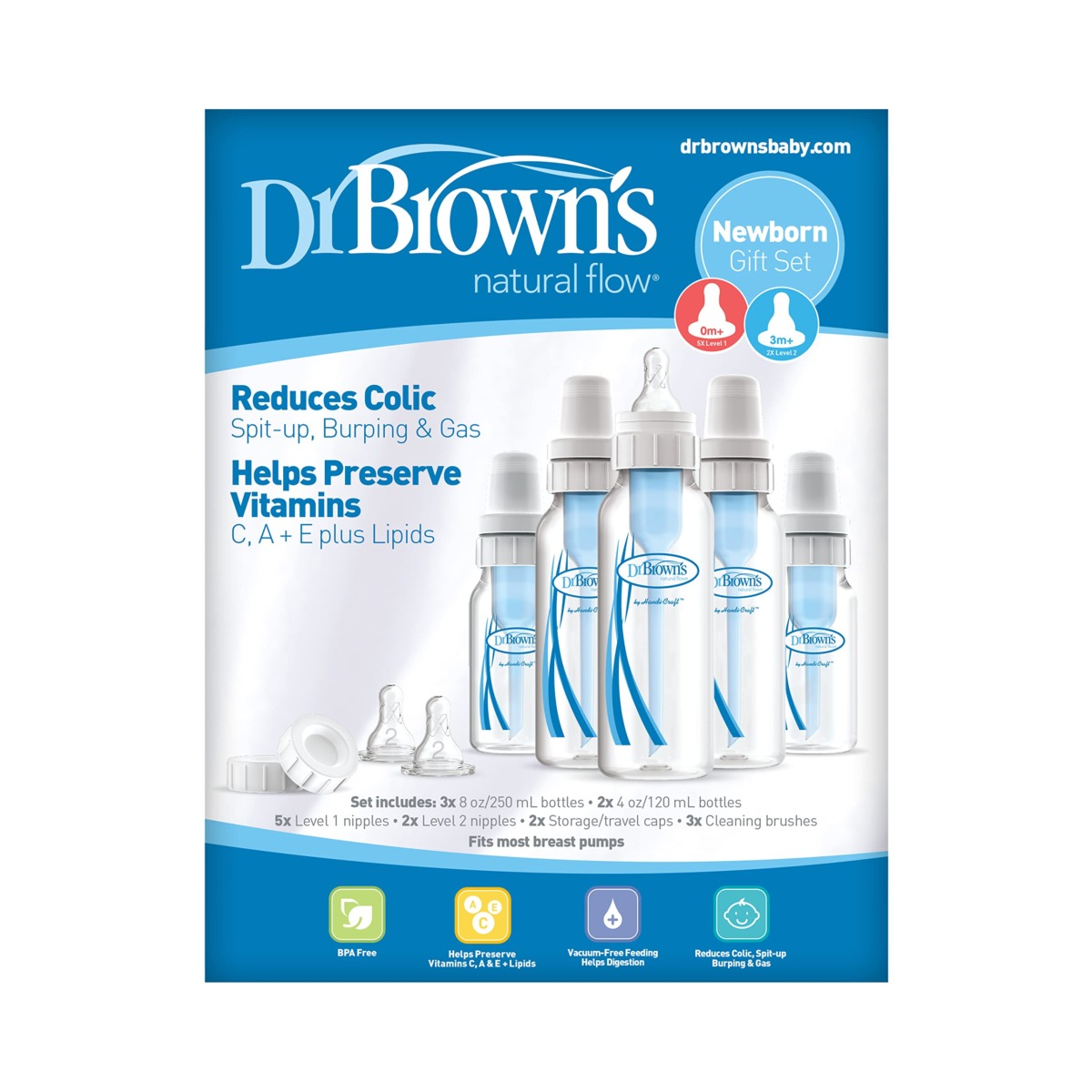 Dr. Brown’s Natural Flow® Anti-Colic Newborn Baby Bottle Gift Set | The Storepaperoomates Retail Market - Fast Affordable Shopping