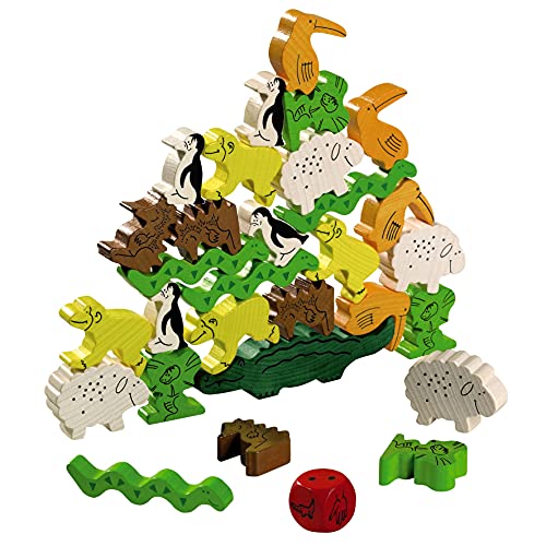 HABA Animal Upon Animal – Classic Wooden Stacking Game Fun for The Whole Family (Made in Germany), 4 years & up