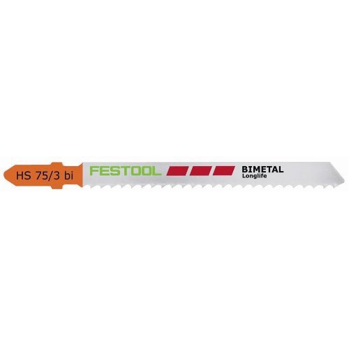 Festool 486554 HS 75/3 bi Plastic-Cutting Jigsaw Blade, 3 Inch, 8 TPI, 5-Pack